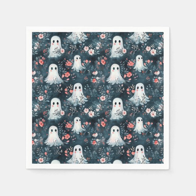 Guardanapo De Papel Dark Boho Ghost Pattern Napkins (Frente)