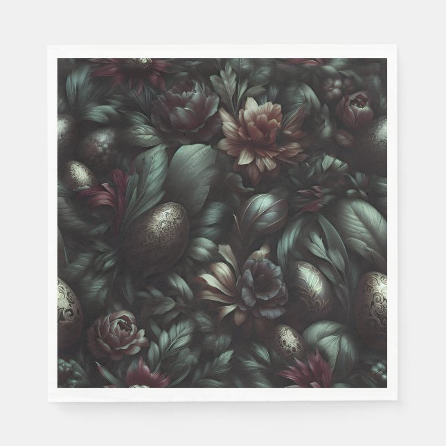 Guardanapo De Papel Dark Botanical Easter Napkins (Frente)