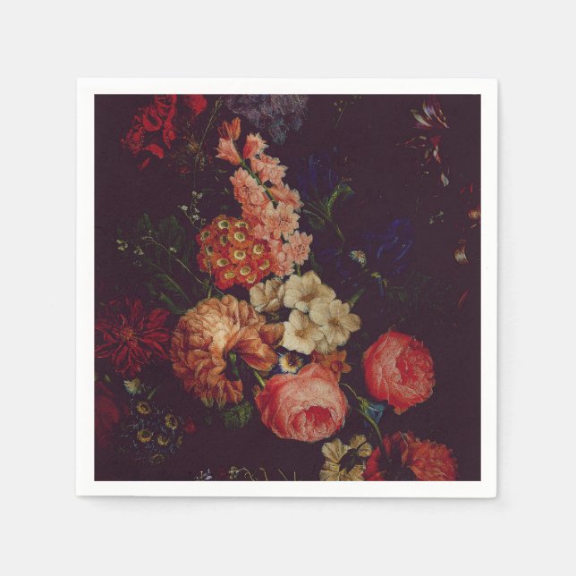 Guardanapo De Papel Dark Elegant Burgundy Moody Floral (Frente)