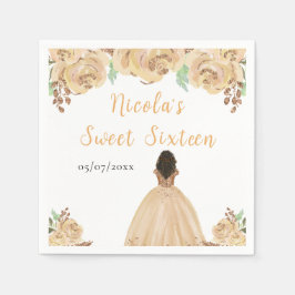 Guardanapo De Papel Dark Skin Princess Peach Floral Sweet Sixteen