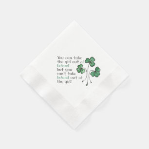 Guardanapo de papel das citações irlandesas verd