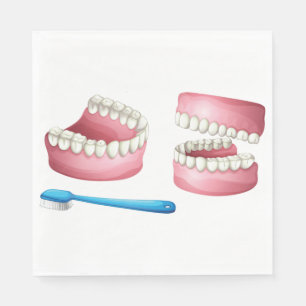 Guardanapo de papel das dentaduras