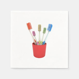 Guardanapo de papel das escovas de dentes
