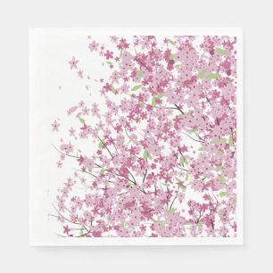Guardanapo de papel das flores de cerejeira