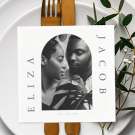 Guardanapo De Papel Data de Casamento da Foto Chic