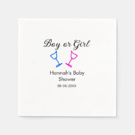 Guardanapo De Papel Data do nome do chá de fraldas rosa ou azul