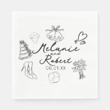 Datas de Aniversário de Casamento Doodle de Casame