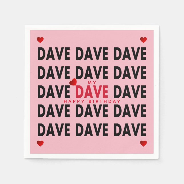 Guardanapo De Papel Dave Plus Modelos de Texto (Frente)