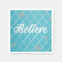 Guardanapo De Papel Dazzling Acredite Azul Claro e Prata Verificados