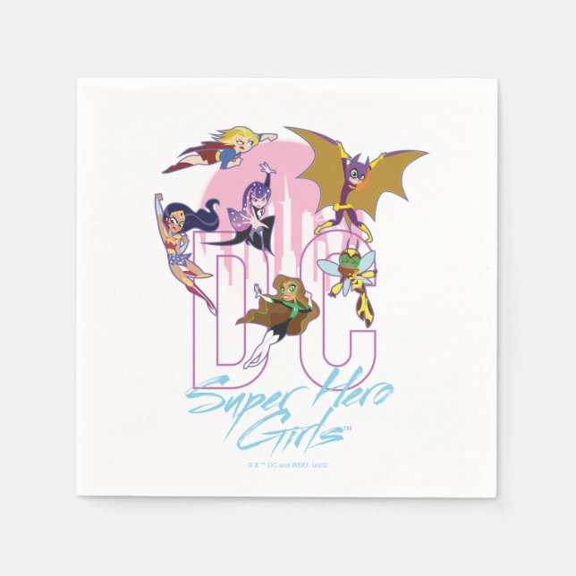 Guardanapo De Papel DC Super Hero Girls Skyline (Frente)