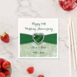 Guardanapo de papel de aniversário de casamento d
