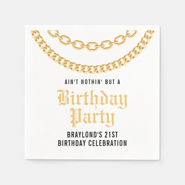 Guardanapo de papel de aniversário de elo cubano d (Frente)