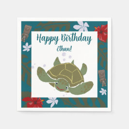 Guardanapo de papel de aniversário de tartaruga ma