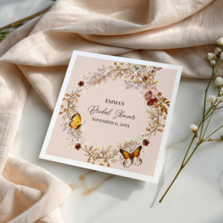 Guardanapo de papel de aquarela de flores silvestr
