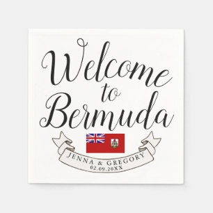 Guardanapo De Papel Dê boas-vindas ao favor do casamento do destino d
