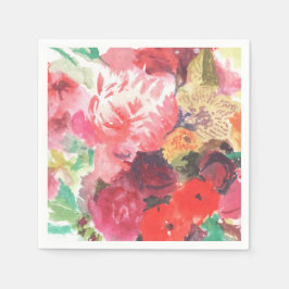Guardanapo de papel de buquê de flores vibrantes