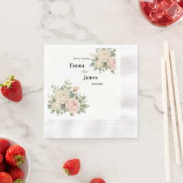 Guardanapo de papel de casamento minimalista de eu
