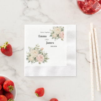 Guardanapo de papel de casamento minimalista de eu