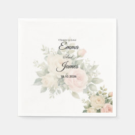 Guardanapo de papel de casamento minimalista de eu
