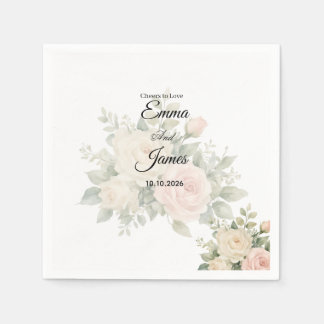 Guardanapo de papel de casamento minimalista de eu