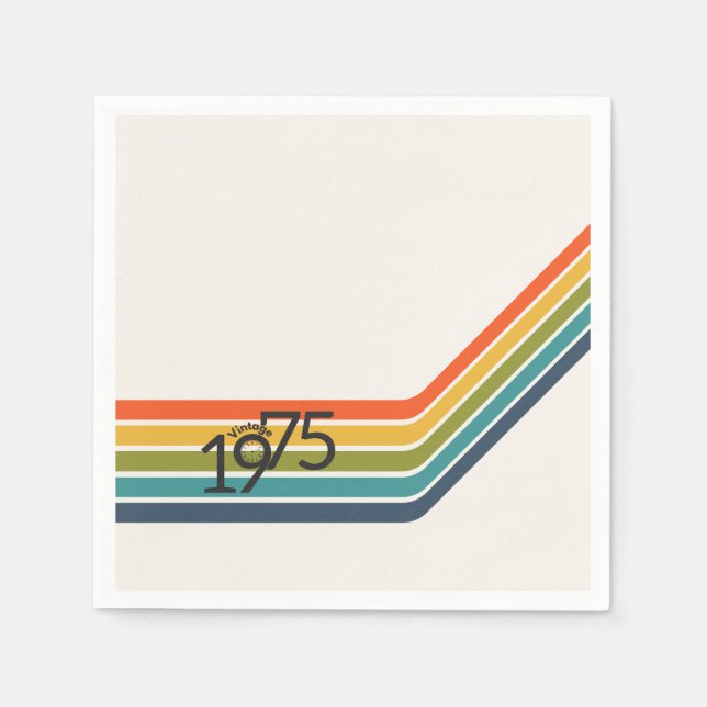 Guardanapo de papel de design vintage de 1975. (Frente)