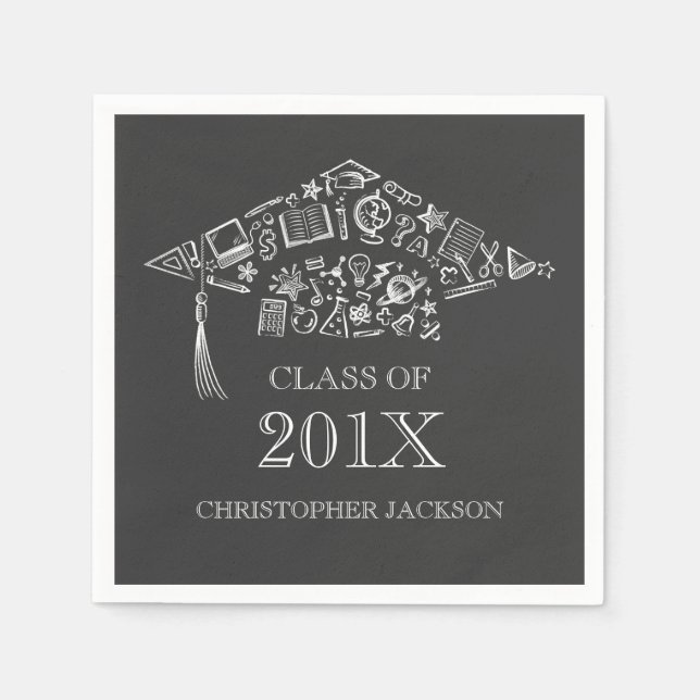 Guardanapo de papel de diploma de quadro negro (Frente)