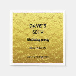 Guardanapo de papel de Festa de aniversário Dourad