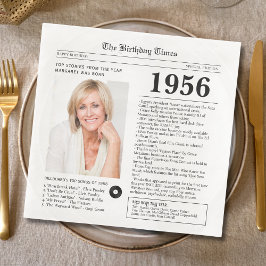 Guardanapo De Papel De Jantar 1956 Newspaper Birthday Paper Napkin