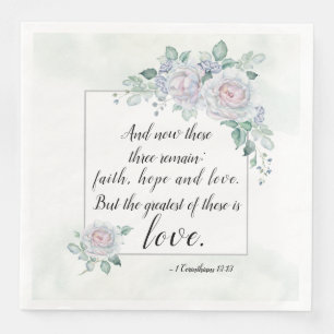 Guardanapo De Papel De Jantar 1 Corinthians 13:13 Fé Esperança Amor, Bíblia V
