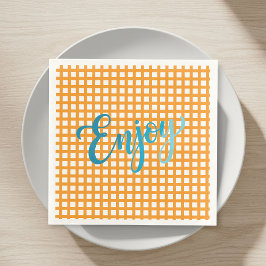 Guardanapo De Papel De Jantar 50 Paper Napkins - Nautical Checkered Pattern 