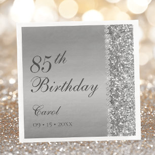 Guardanapo De Papel De Jantar 85º aniversário Elegante de prata