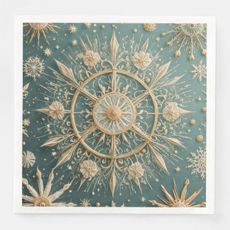Guardanapo De Papel De Jantar Abraço do Ouro de inverno: Serenata com floco de n