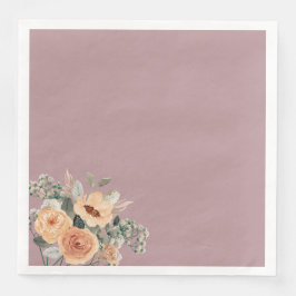 Guardanapo De Papel De Jantar Abrigos de papel, cor-de-rosa-pincel floral elegan