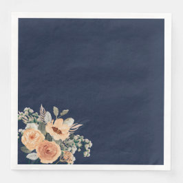 Guardanapo De Papel De Jantar Abrigos de papel, Elegante azul floral
