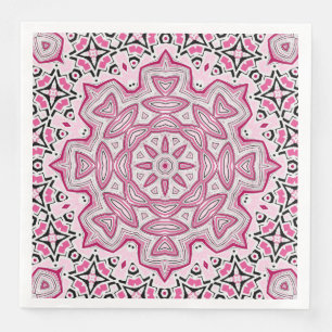 Guardanapo De Papel De Jantar Abstrato moderno mosaico caleidoscópico circular