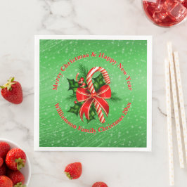 Guardanapo De Papel De Jantar Adicionar Nome Alterar Texto Vermelho Verde Natal
