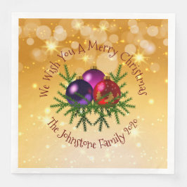 Guardanapo De Papel De Jantar Adicionar Nome Correspondente ao Natal no Janto Do