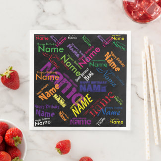 Guardanapo De Papel De Jantar Adicionar Nome Feliz Aniversário Janto Padrão Napk