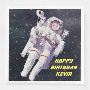 Guardanapo De Papel De Jantar Adicione o Espaço Fotográfico do seu filho Anivers