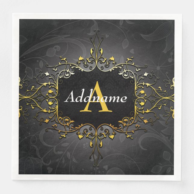 Guardanapo De Papel De Jantar Adicione o seu nome e inicial (Frente)