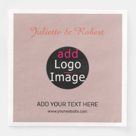 Guardanapo De Papel De Jantar Adicione Seu Logotipo Casamento Poeira Rosa Matiz 