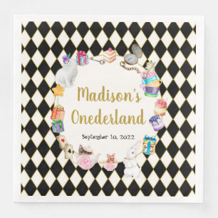 Guardanapo De Papel De Jantar Alice no País das Maravilhas Birthday Onederland N