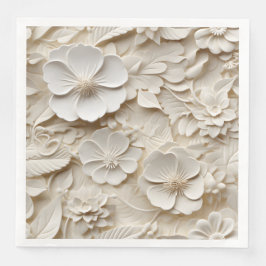 Guardanapo De Papel De Jantar Alivio Floral 3D Elegante