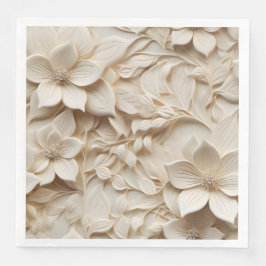 Guardanapo De Papel De Jantar Alivio Floral 3D Elegante