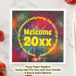 Guardanapo De Papel De Jantar Alterar Ano Editar Texto Adicionar Nome Ano Novo 2