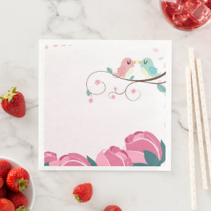 Guardanapo De Papel De Jantar amor pássaros primavera flores papel jantar guard