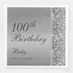 Guardanapo De Papel De Jantar Aniversário de 100 anos Elegante