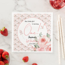 Aniversário de 1 ano da Menina com Aquarela Elegan
