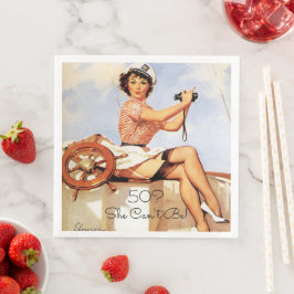 Guardanapo De Papel De Jantar Aniversário de 50 anos Gil Elvgren Bela Garota Pin