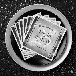 Guardanapo De Papel De Jantar Aniversário de Casamento do 25 Silver Elegante